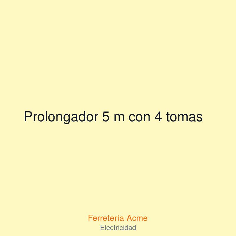 Prolongador 5 m con 4 tomas — imagen 1
