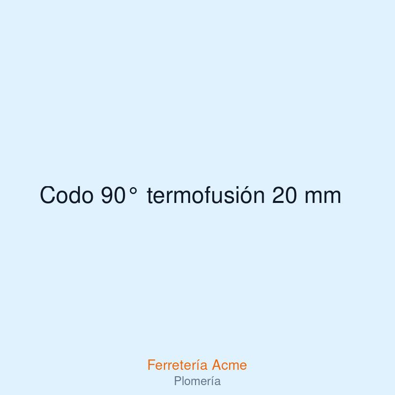 Codo 90° termofusión 20 mm — imagen 1