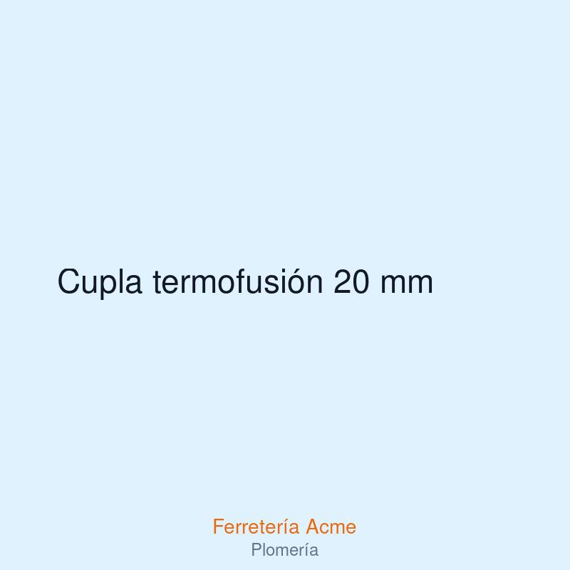 Cupla termofusión 20 mm — imagen 1